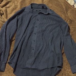 Vertical stripe button up shirt